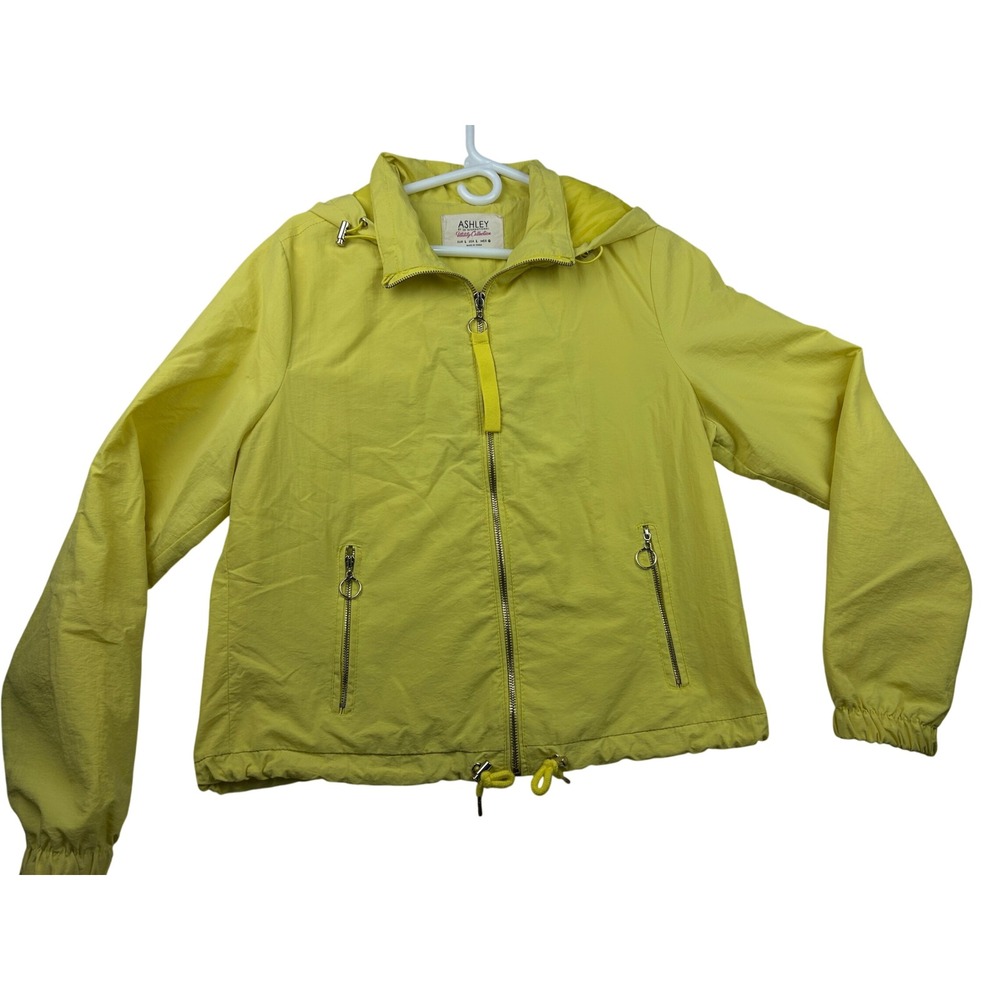 Ashley 26 International Windbreaker Jacket L Yellow Hooded Utility Gorpcore